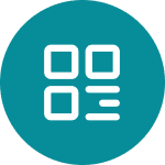 App dashboard grid icon on teal circle